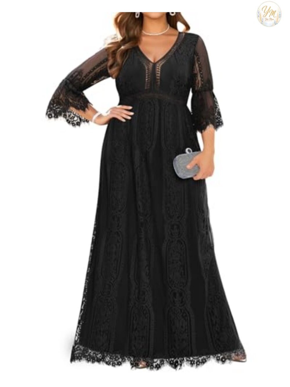 Plus Size Lace Maternity Wedding Dress Boho Long Formal